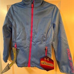 NEW, Under Armour Blue and Pink Girls' Jacket, youth lg